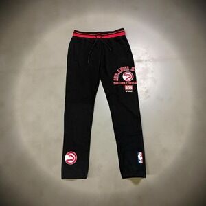Pro Standard Atlanta Hawks Joggers Men's Medium Black Fleece NBA 404 Patch NWT